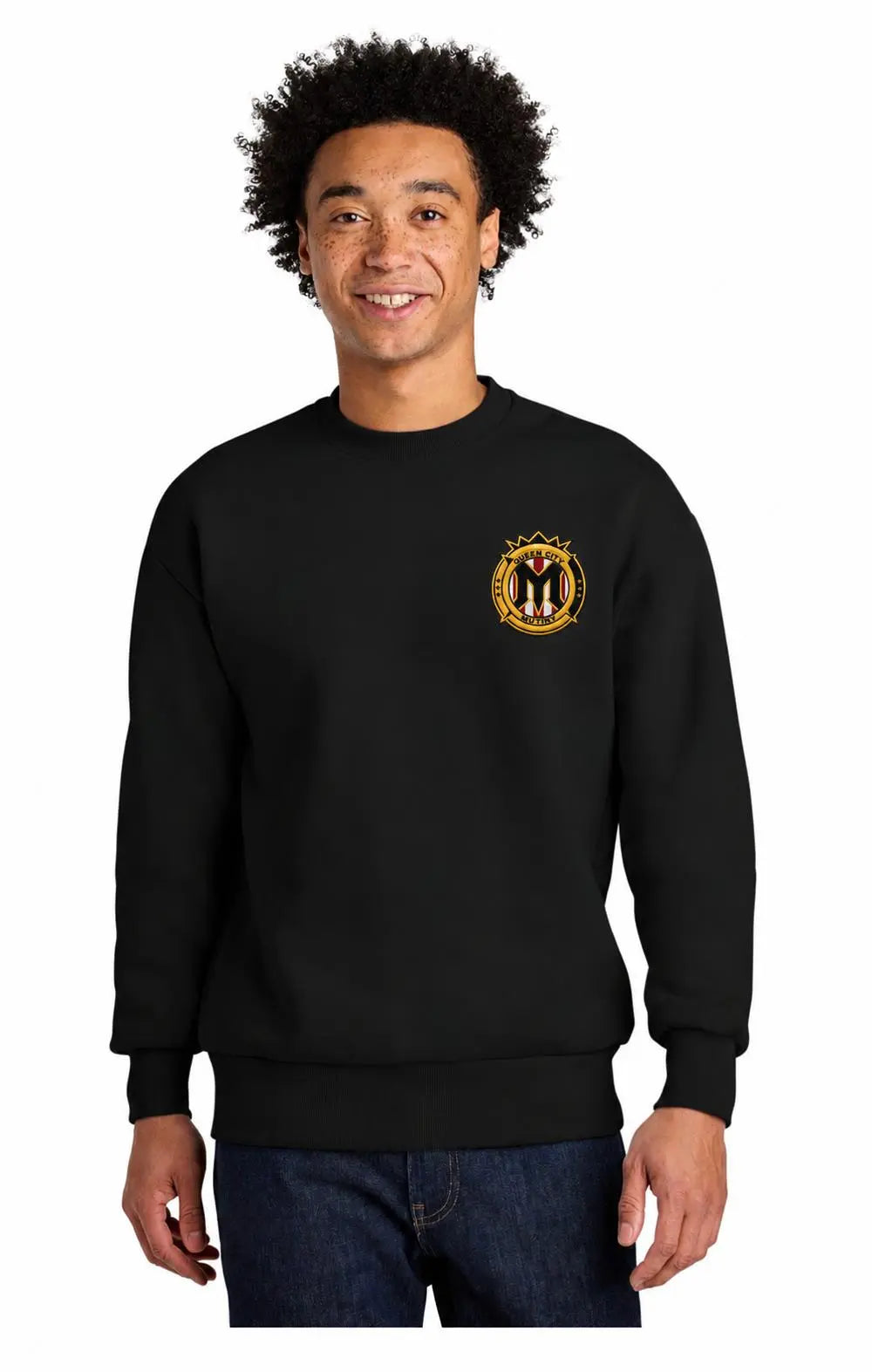 Next Level Apparel® Heavyweight Sweatshirt Front(Embroidered) Back(Printed)